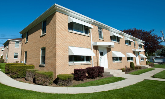 Outside view of apartment building