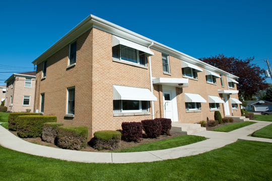 Outside view of apartment building